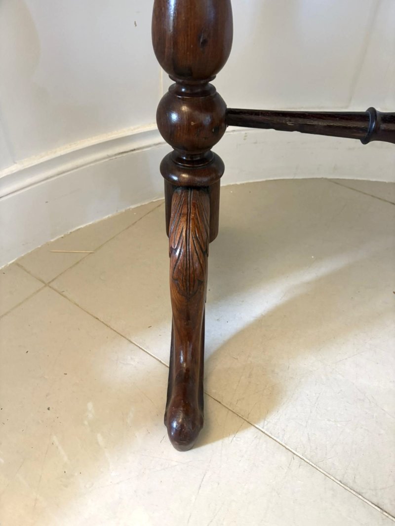 Unusual Oval Antique Victorian Quality Padauk Wood Lamp Table - Image 12